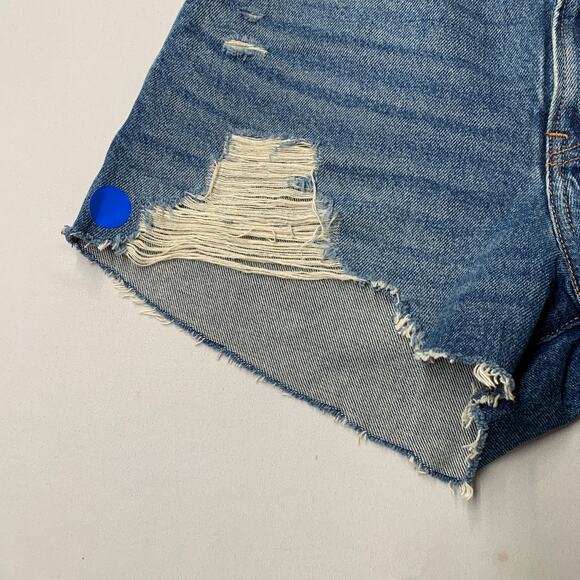 Abercrombie & Fitch Women Shorts 27 Blue Denim Mid Rise Boyfriend Distressed 3” - Picture 12 of 13